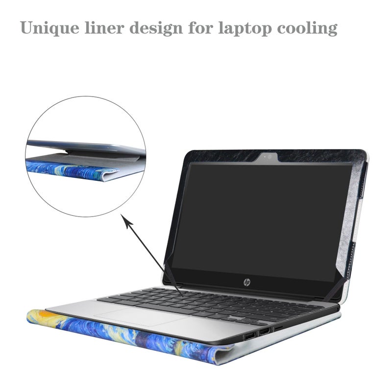 Alapmk Protective Case Cover for 11.6" HP Chromebook 11 G5 EE/G4/G3/G2/G4 EE/11-2000 Series Laptop(Warning:Not fit HP Chromebook 11 G6 EE/G5/G1/11-v000/11-1100 Series),Starry Night - Image 3